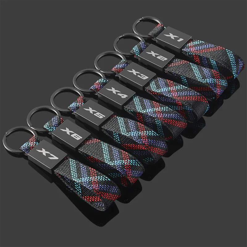 forBMW X 1x 2x 3x 4x 5x 6x 7 Oxford woven metal key chain pendant with car logo