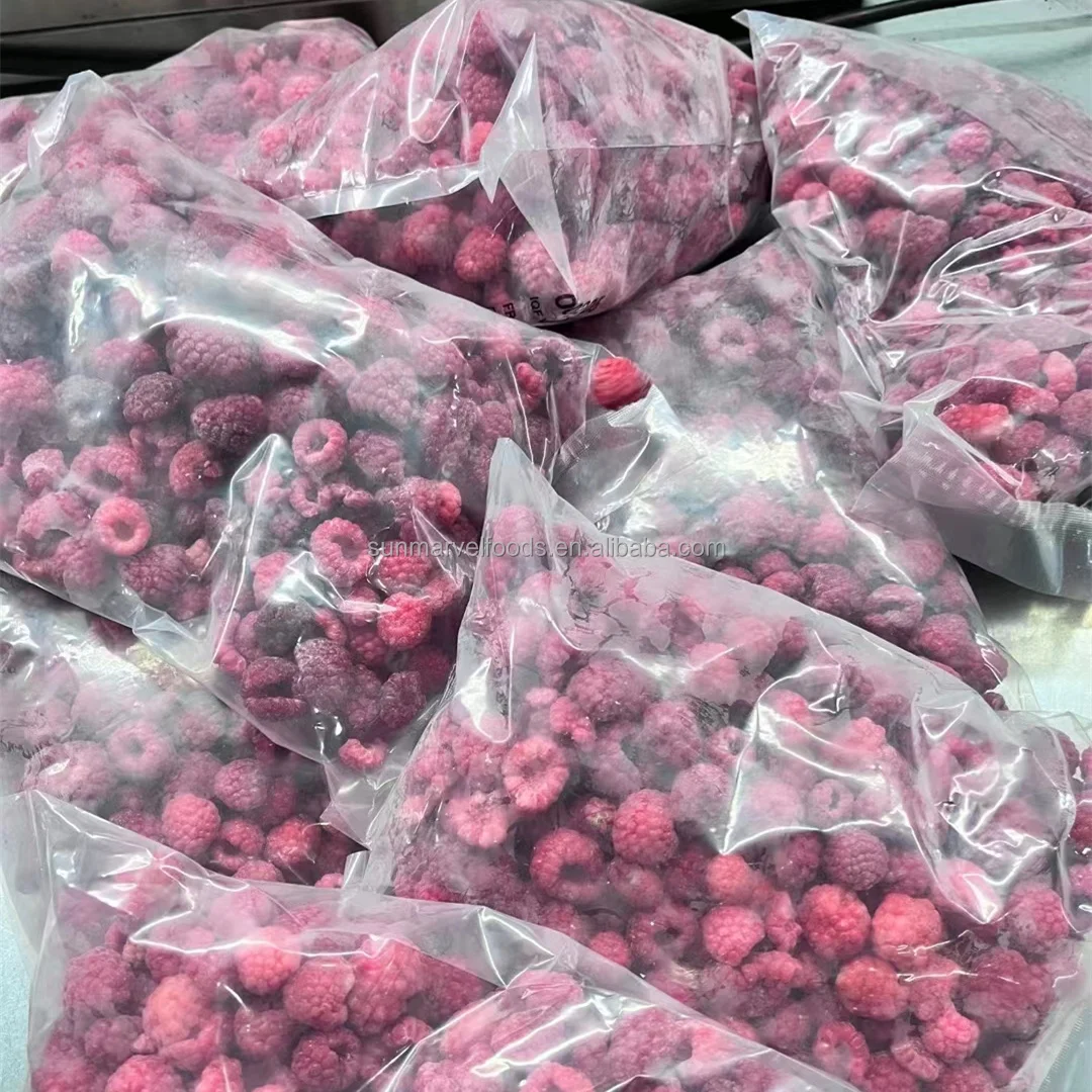 New Crop Brc Certificate IQF Frozen Whole Red Raspberry in Season 10kg