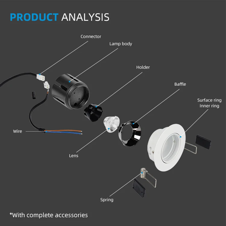 Allway Modern Fashion Spot Lamp Accessories Antiglare Spotlight Housing Fixture LED Spotlights Fittings