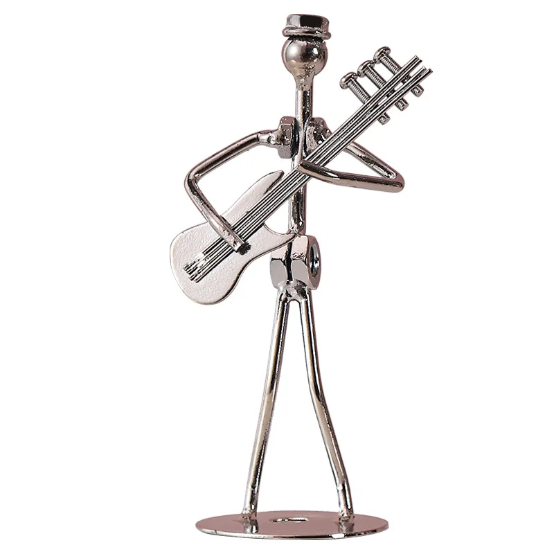 Creative Vintage Band Music Figurine Jazz Musician Statue Ornaments Home Desktop Metal Iron Art Iron Man Retro Decorative Crafts