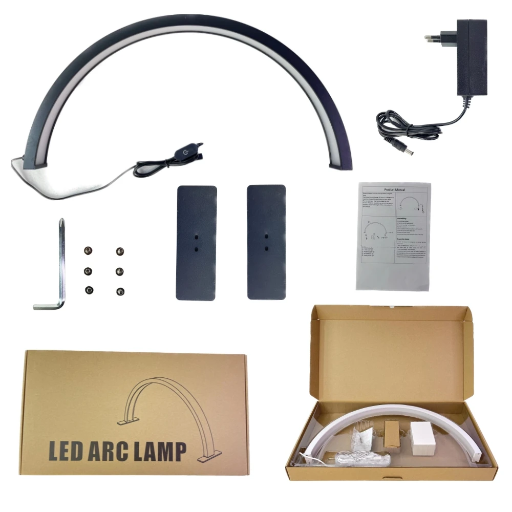 24 inch Arch Beauty Light Table Nail Lamp 30W LED Half Moon RIng Light for Nails Tattoo Salon