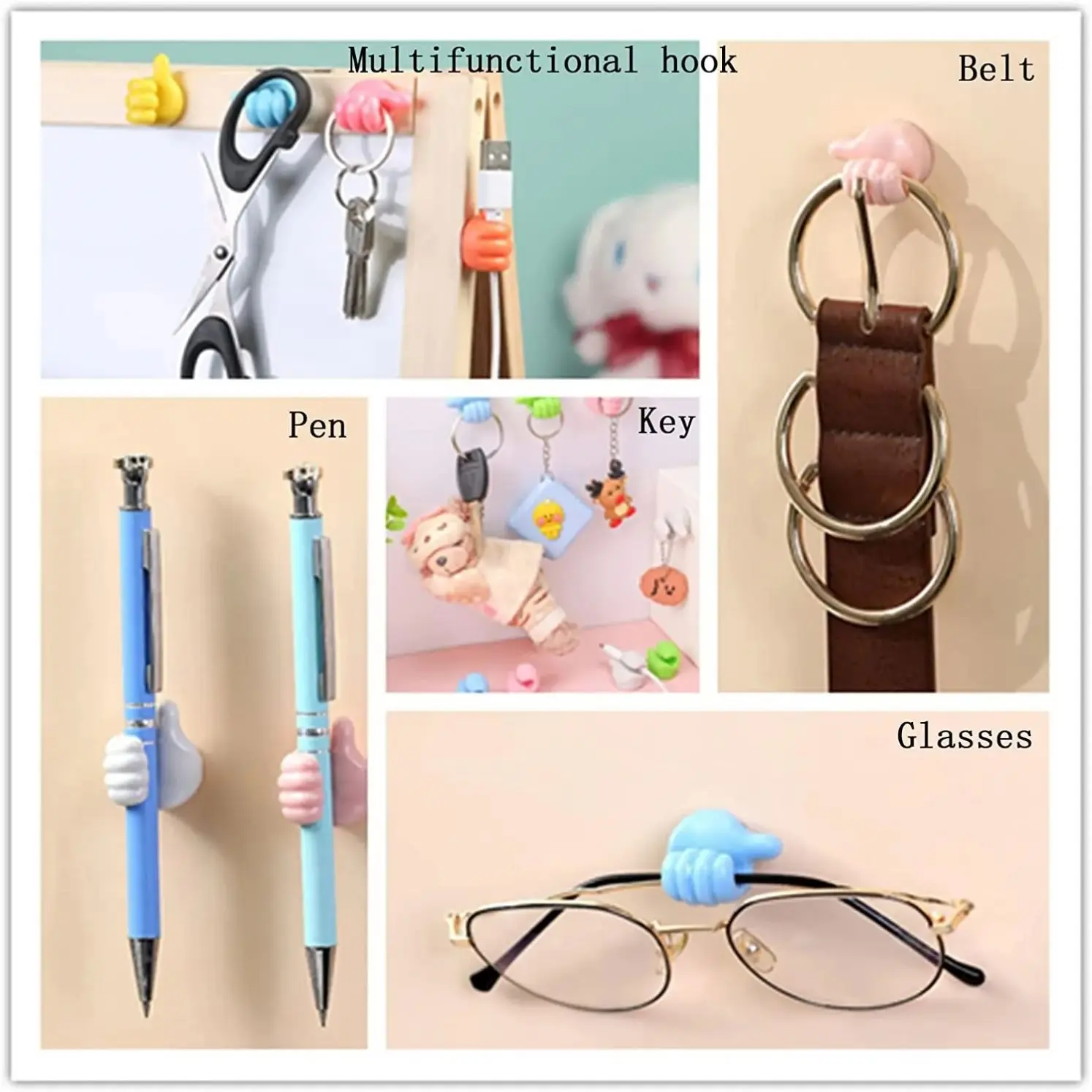 HSFT Creative Thumb Cute Desk Plastic Cable Storage Holders