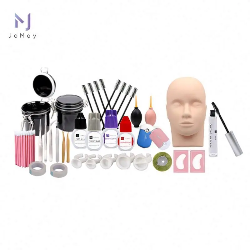 2021 OEM 15 pcs Wholesale Portable Practice Eyelash Extension Starter Fake False Kit Eye
