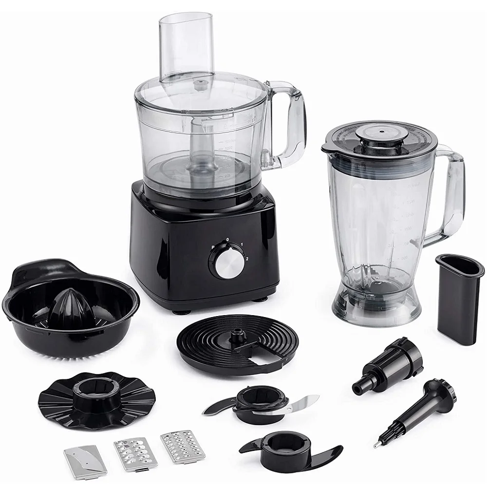 Multifunctional 750W Food Processor 1.8L Blender Jar for Juices Shakes and Smoothies and Blender Dishwasher Safe 3 Speeds 8 in 1