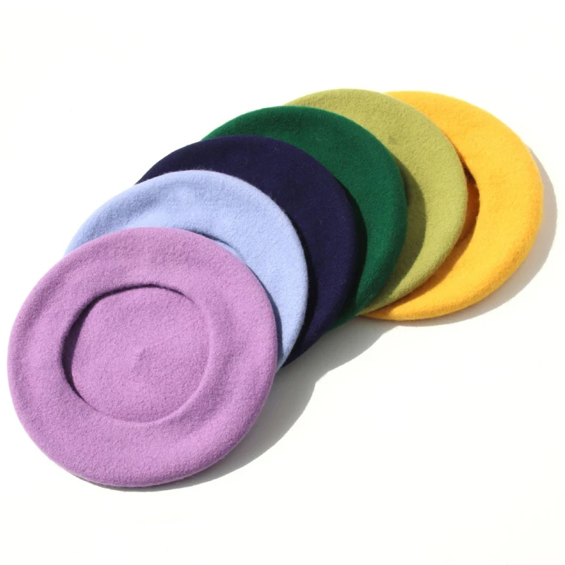 2024 Hot sale fashion colorful wool beret hat for women for activities