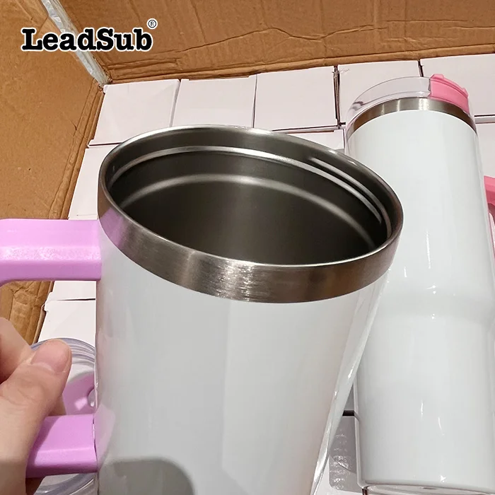 BPA Free keep hot and cold leakproof double wall stainless steel vacuum insulated 40oz sublimation blank tumbler with handle