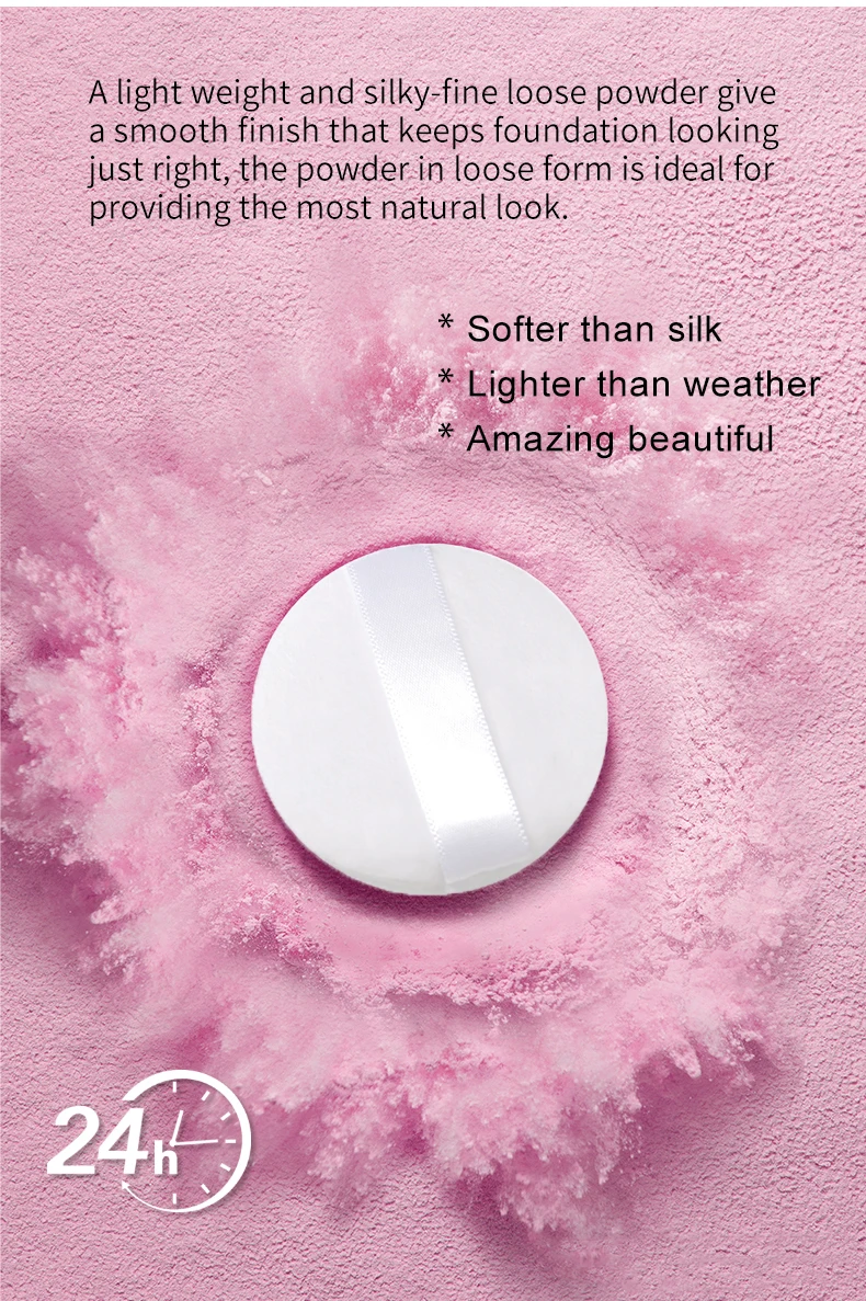 Cosmetic facial loose setting powder keep makeup all day waterproof matte shimmer face loose powder