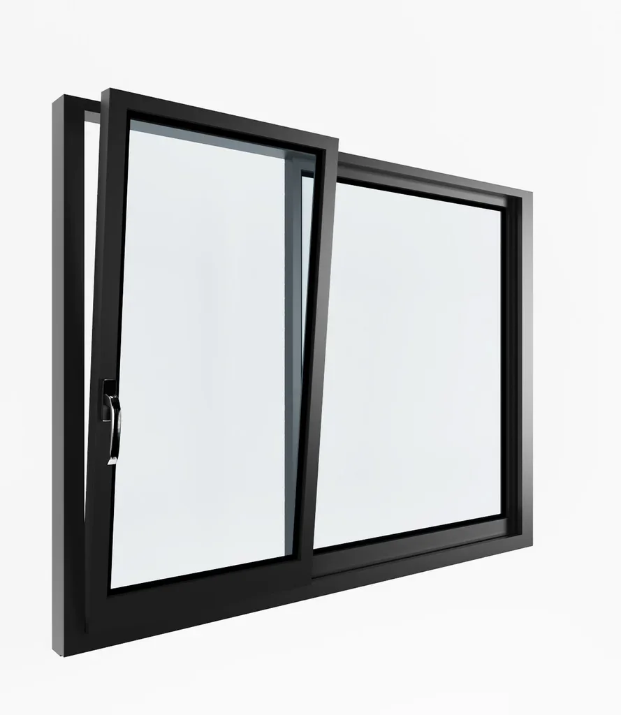 Diamond Mesh Screen Aluminum Tilt And Turn Windows High Airtight Pressing French Sliding Window Sliding Windows