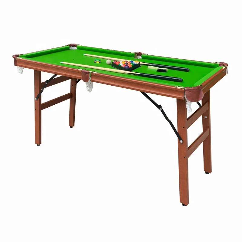 140cm Length Mini Foldable Legs Folding Billiard Table Classic Style Portable Folding Pool Table for Indoor Game Sports