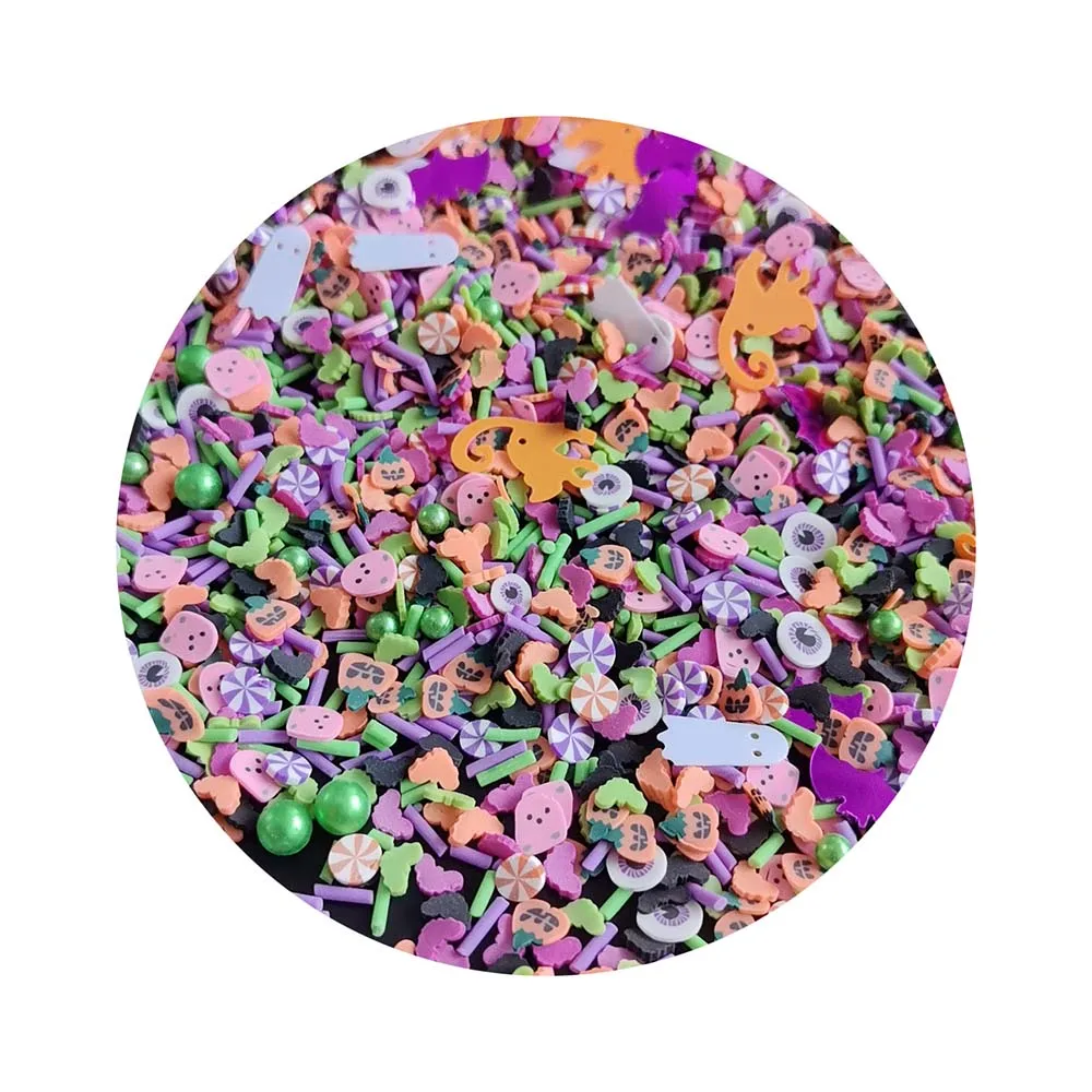 Mixed Halloween Series Slices Ghost Cat Polymer Hot Clay Sprinkles For Diy Slime Filling Accessories DIY Phone Case Decor