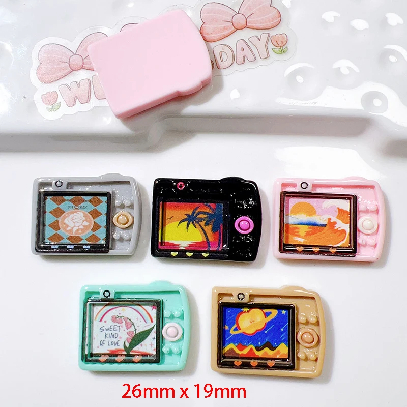 bulk stock wholesale price print craft cassette tape camera design flatback resin charms