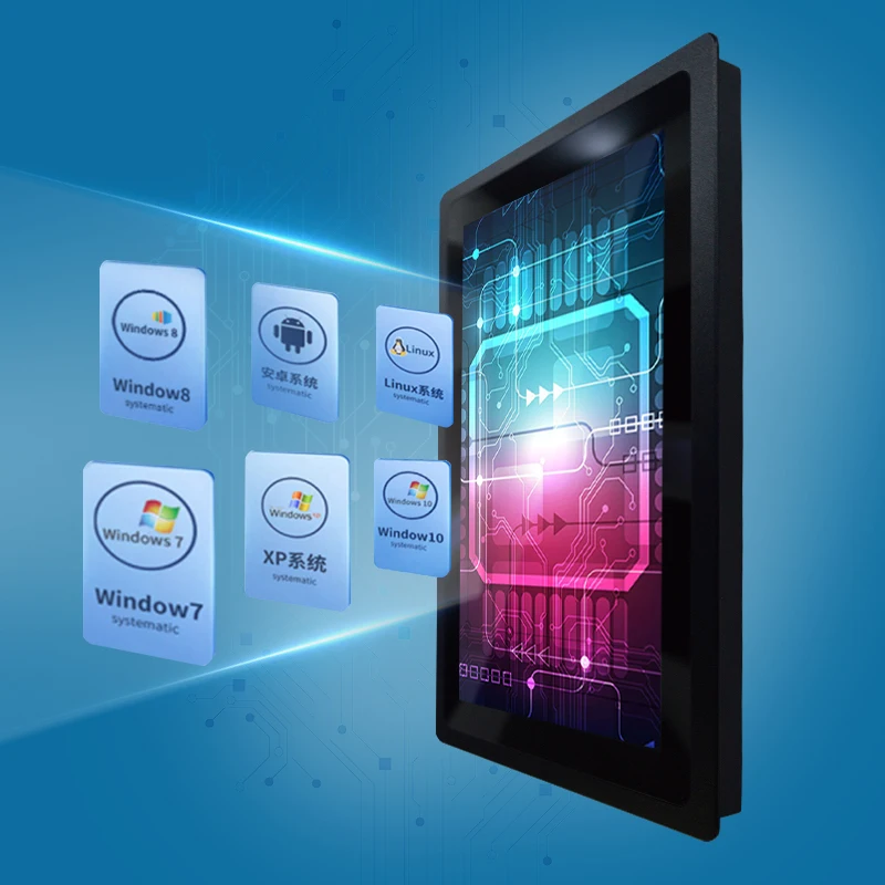 Color Song15.6 17.3 21.5  inch screen true flat Capacitive/Resistive touch panel PC wall mounted embedded Industrial PC fanless