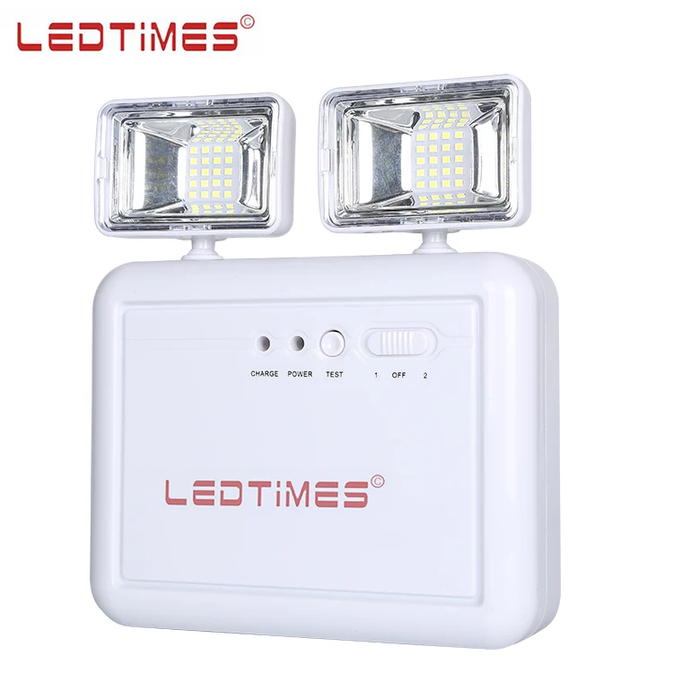 High Brightness Adjustable Dual Heads Indoor Corridor 0.2w Portable Rechargeable Led Emergency Light