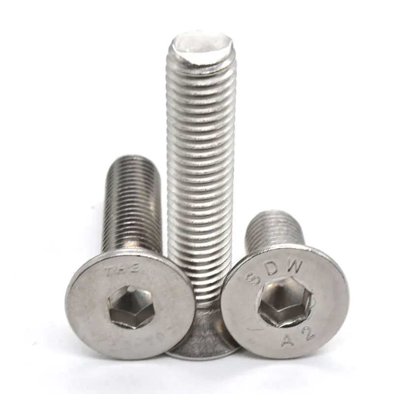Small customization Stainless Steel304 Thin Head Bolts Hex Socket Bolts Low Profile Thin Flat Head Hexagon Socket Machine Screws