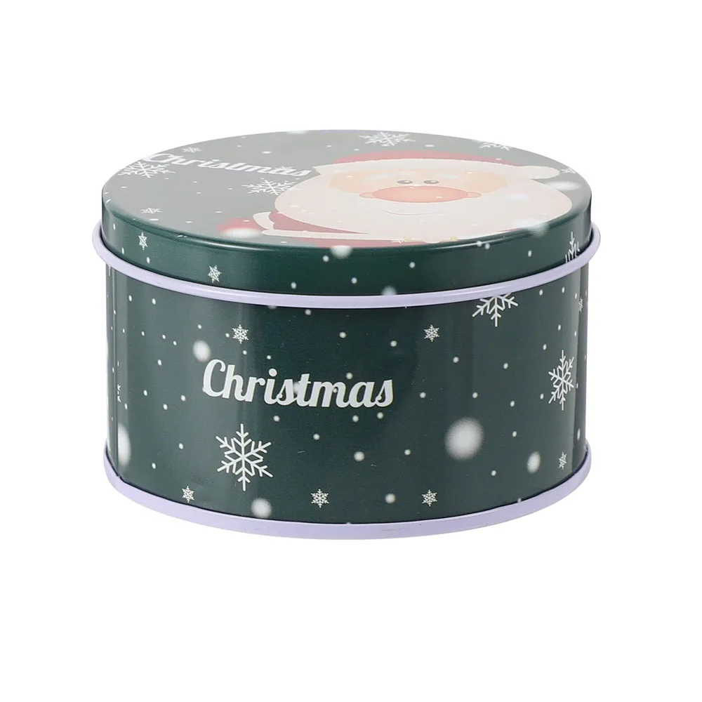 Premium Christmas Cookie Tins Biscuit Round Tins with lids Food Gifts Candy Decor Christmas Favor Tin Snack Container Cookie Jar
