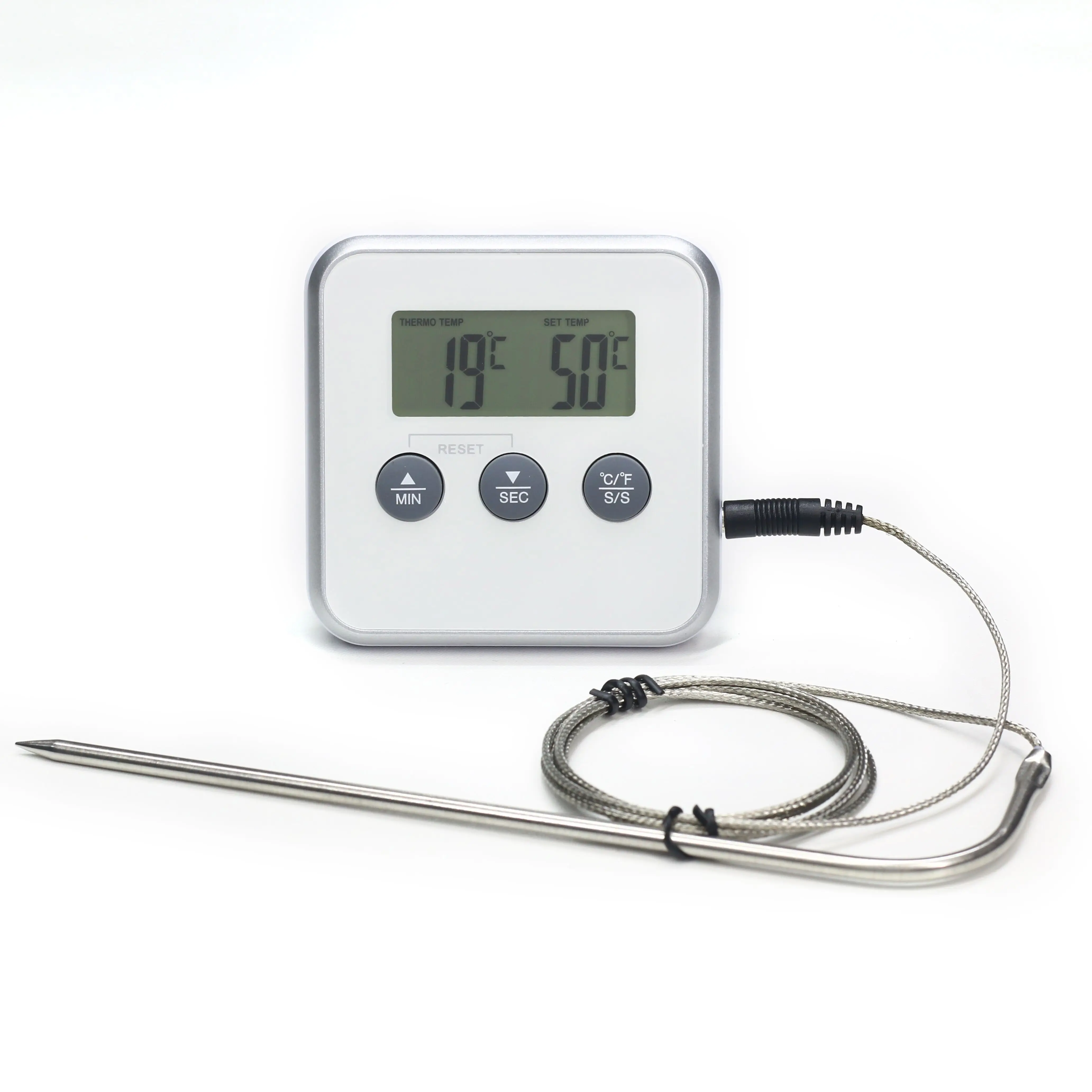 KH-TH005 Long Probe Magnetic Meat Countdown Kitchen Timer Digital Food Thermometer Digital Cooking