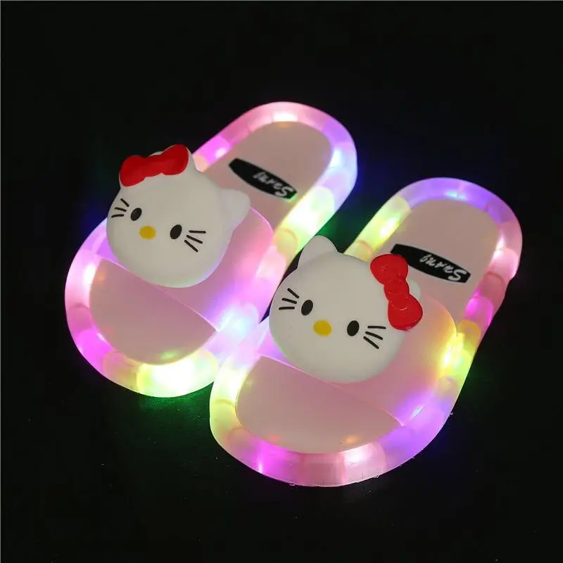 
Wholesale Custom Flip Flops LED Slippers for Kids Unisex House Smiley Face Pattern for Kids Suitable 2-9 Years Old Kids Slippers 