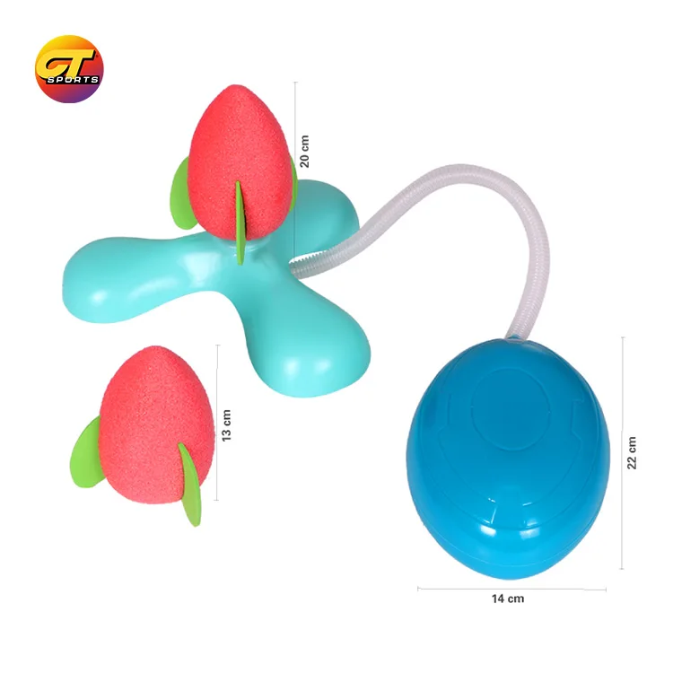 Interactive Outdoor Sports Game Flying Rocket Toy Pedal Stomp Air Pump Soft Foam Rocket Launcher Kids