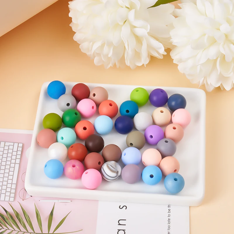 hot selling products 2024 customization fashion jewelry beaded earringsbracelets bangles silicone baby teething beads Non Toxic