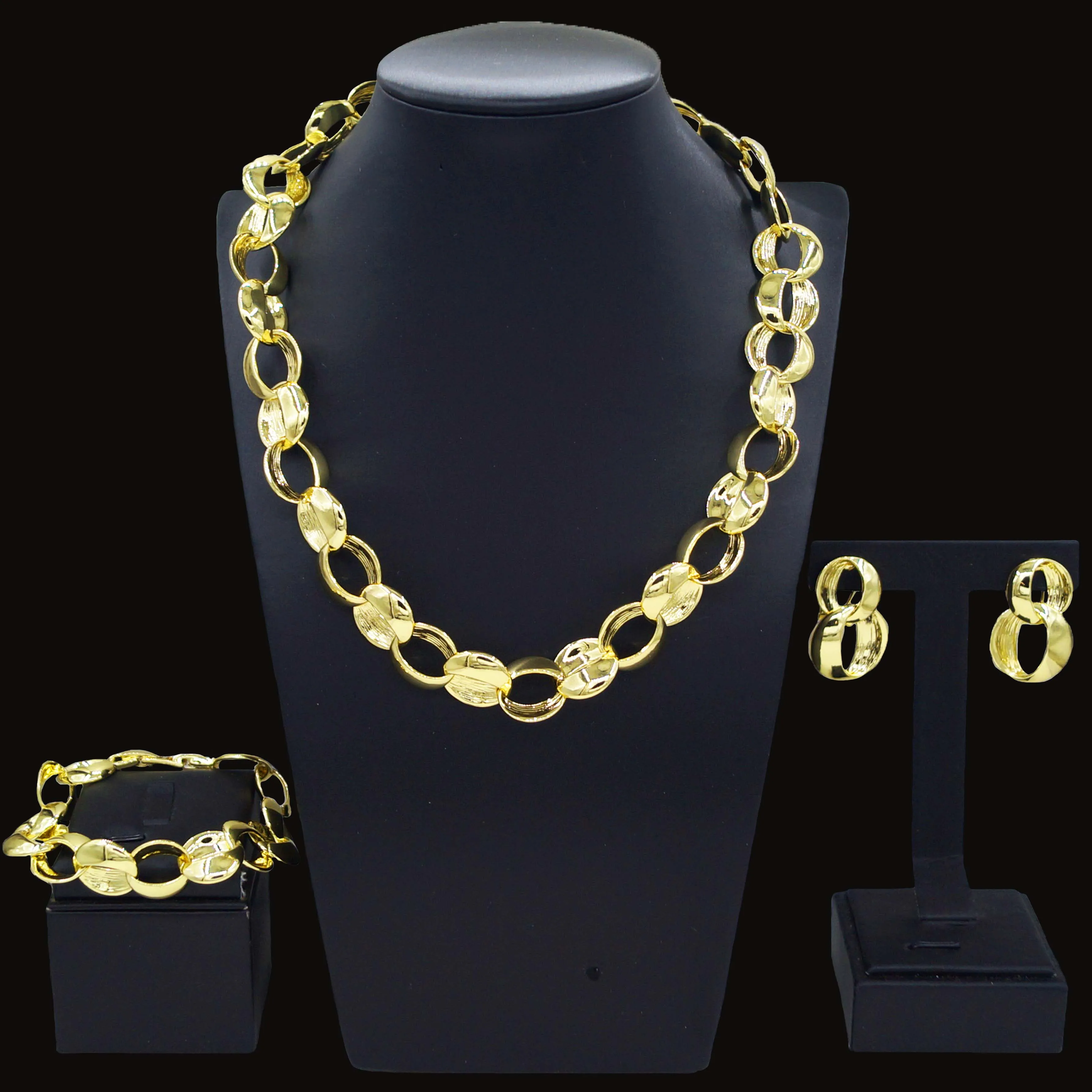 Zhuerrui Hot Selling Gold Jewelry Sets Cheap Plate Necklace Bracelet Jewelry Set Simple Bridal Pendant Accessories HV21093033