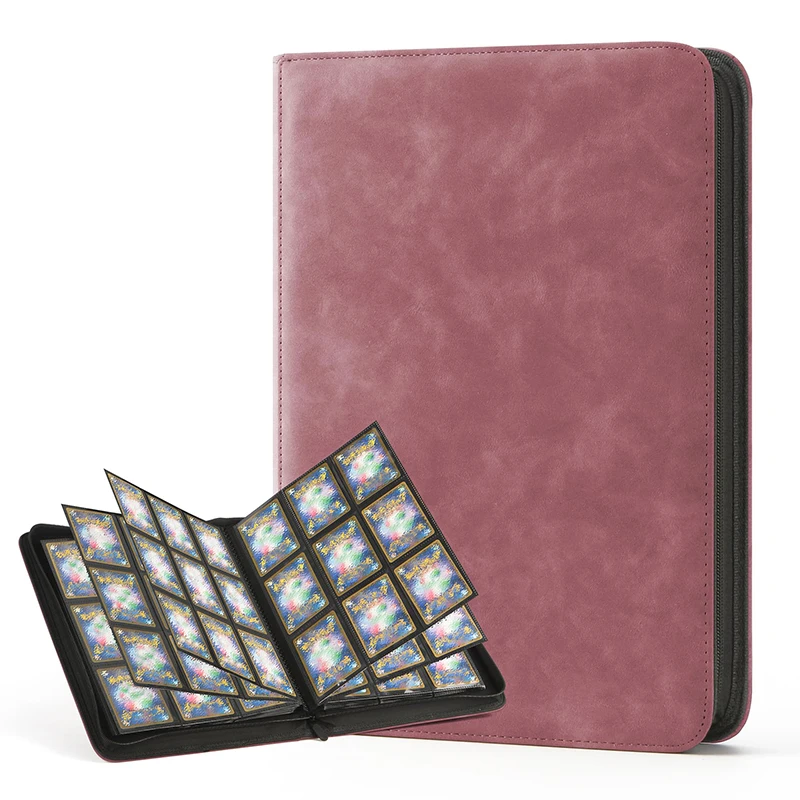 Custom Logo Printing 9 Side Loading 540 Pockets Zipper Trading Card Binder Album For Game Sports Yugioh Mtg Cards Collection