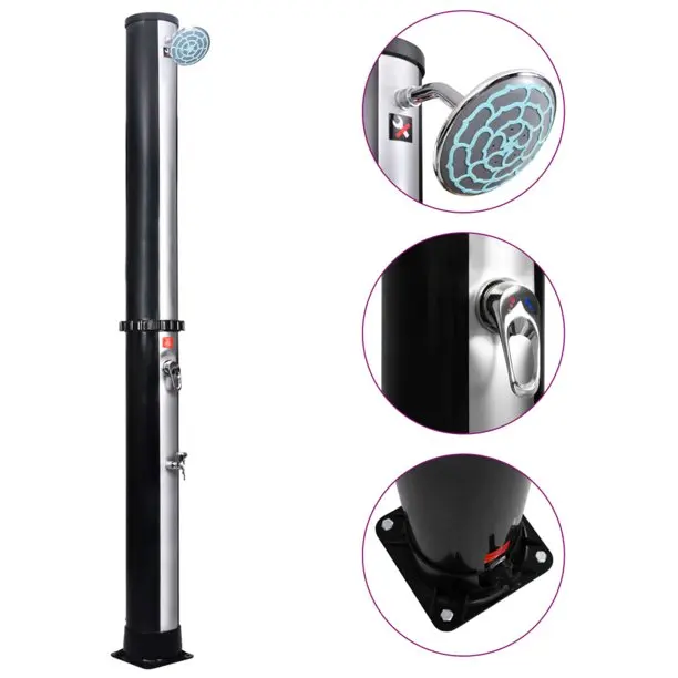 Hotsale garden shower column swimming pool solar heated shower