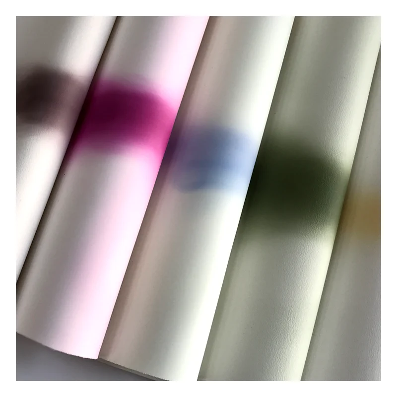 
 Изготовленный на заказ цвет УФ Цвет Изменить ПУ фотохромные кожаные ткани для обуви и сумок  