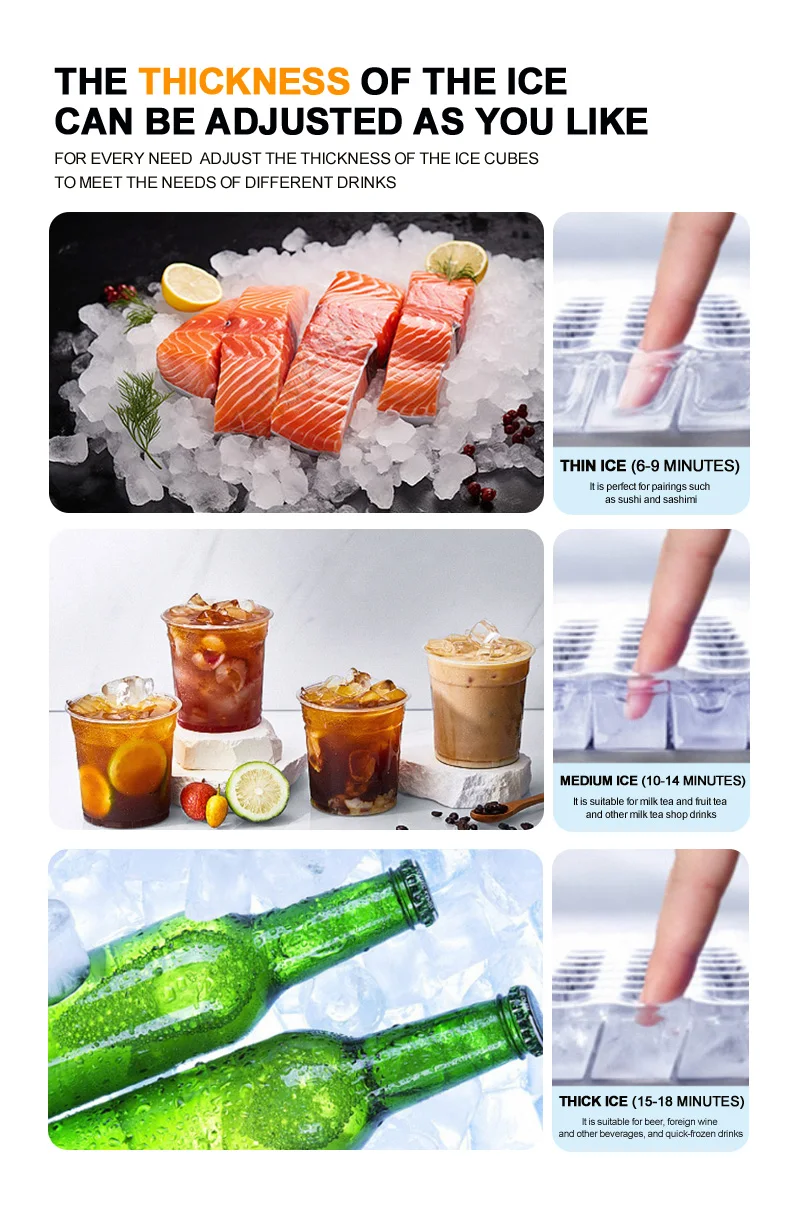 Excellent quality Milk tea shop restaurant supermarket Intelligent Control Strong Power Fully Automatic ice block machine maker