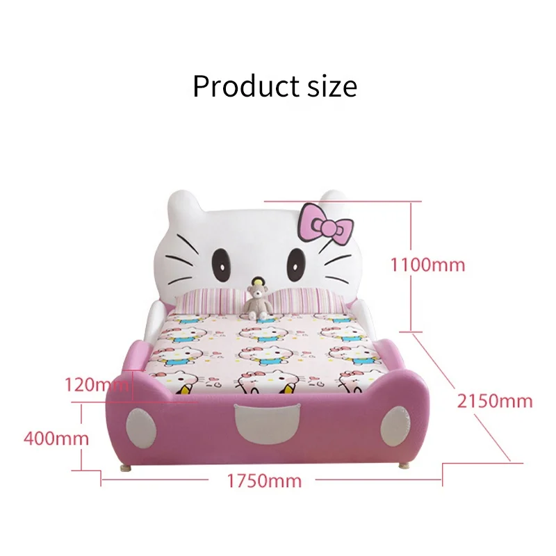 Для детей с рисунком «Хелло Китти»; Кровать принцессы дизайн широко используется в производстве мебели детская кровать для спальни CB09