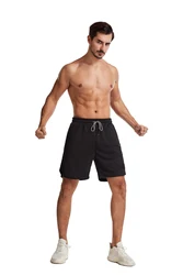 Wholesale summer outdoor fitness two layer mens biker shorts high quality quick dry bodybuilding mid waist workout sweat shorts