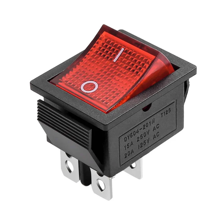 KCD4 AC 20A 125V 15A 250V T85 DPST 4 Пина 2 положение ВКЛ/ВЫКЛ красной подсветкой лодка