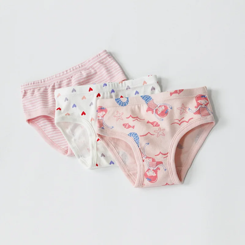 
Wholesale high quality organic cotton underwear girls panties briefs 3pcs/set 9U314 