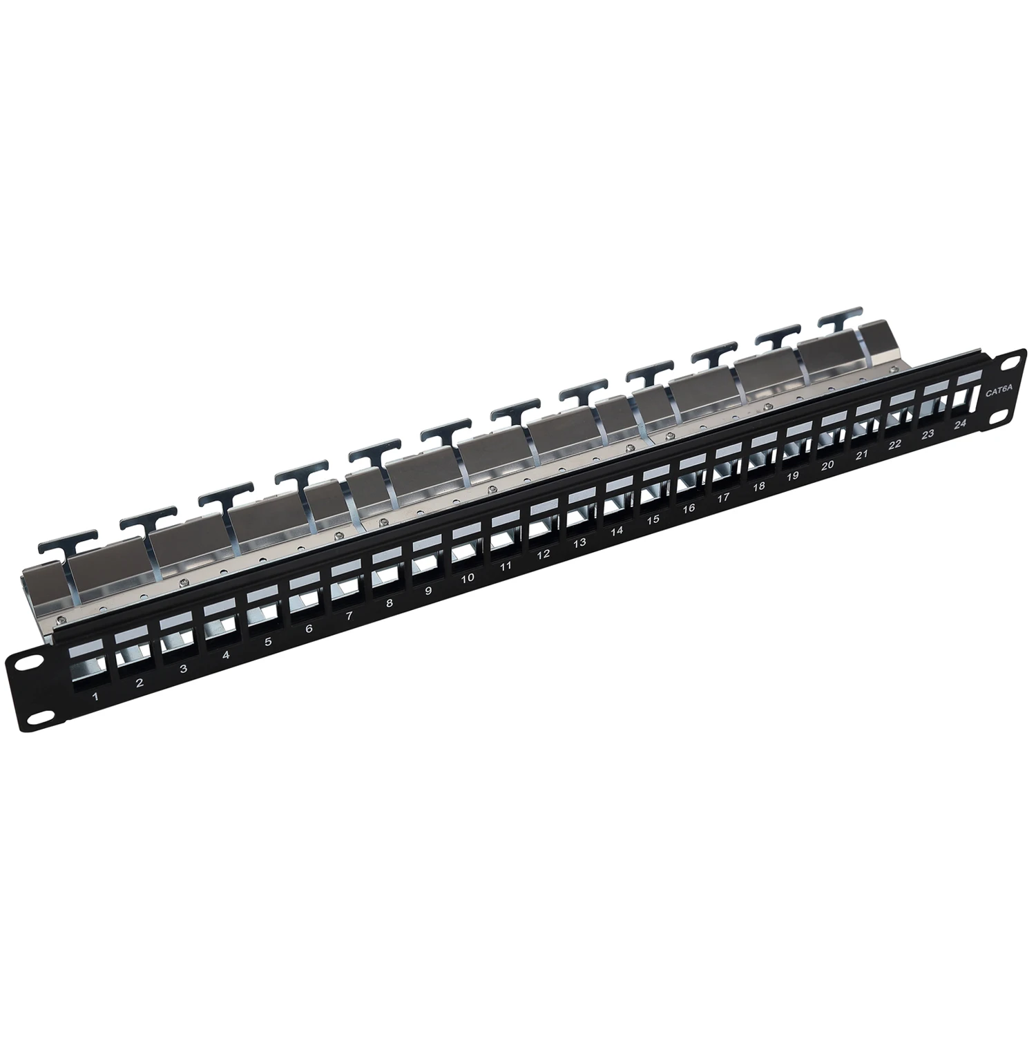  Патч-панель CAT6a 19 дюймов двойной IDC FTP 24 порта STP 1U экранированная