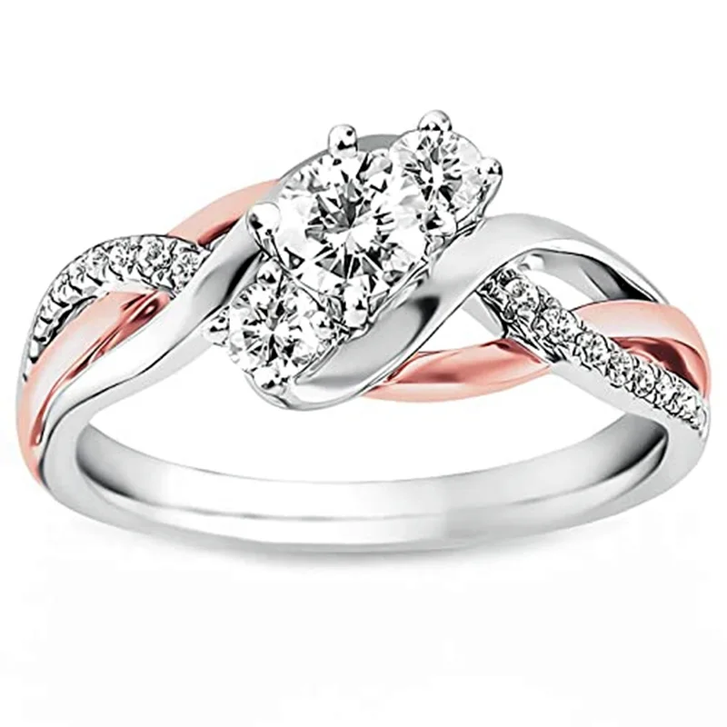 5/8 CT муассанитовое розовое позолоченное кольцо из стерлингового серебра с бесконечным 925 для женщин обручальное свадебное