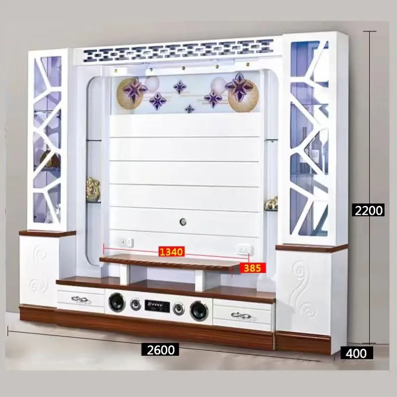 2024 Wall Mounted Marble Modern Furniture Console Living Room Floating Designs Solid Wood Cabinet Tv Stand