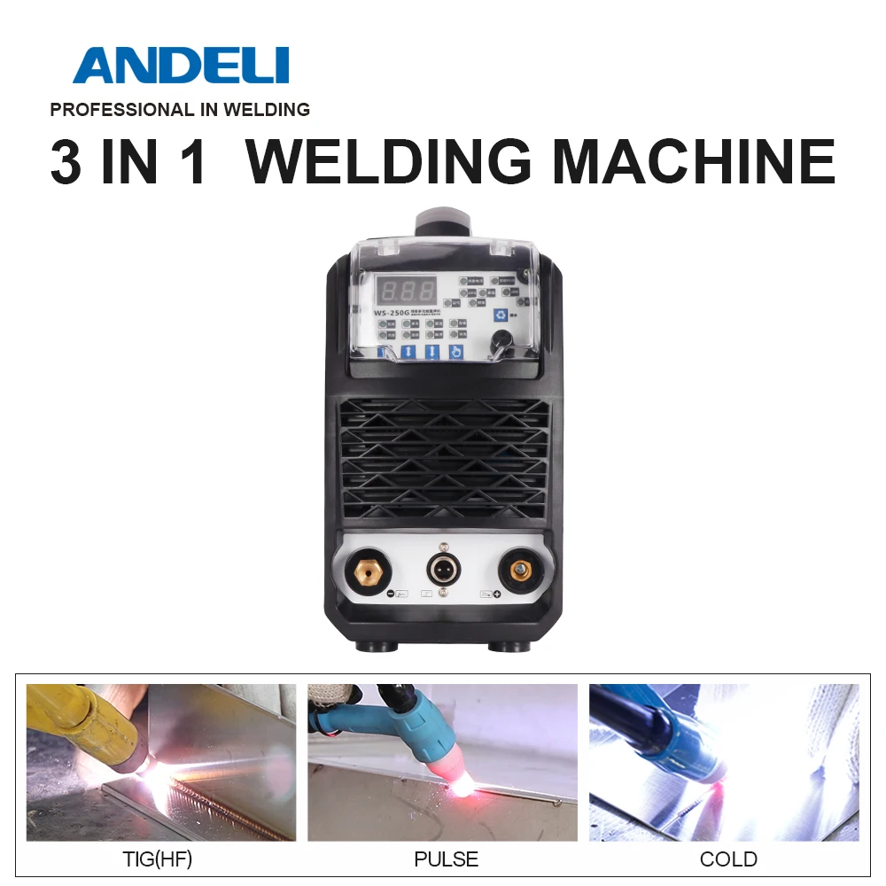  ANDELI TIG-250MPL умный многофункциональный сварочный аппарат MOS 220 В TIG/COLD/PULSE TIG для холодной сварки точечная