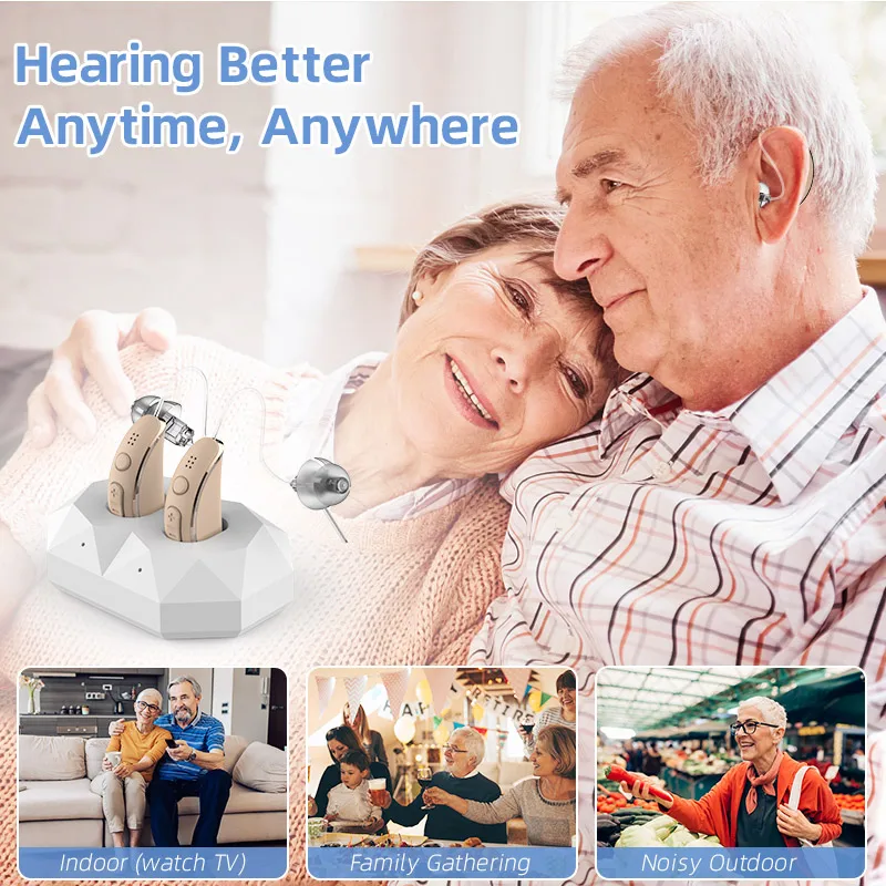 OTC Medical Ear Deaf Hearing Loss Invisible RIC Hearing Aids Rechargeable