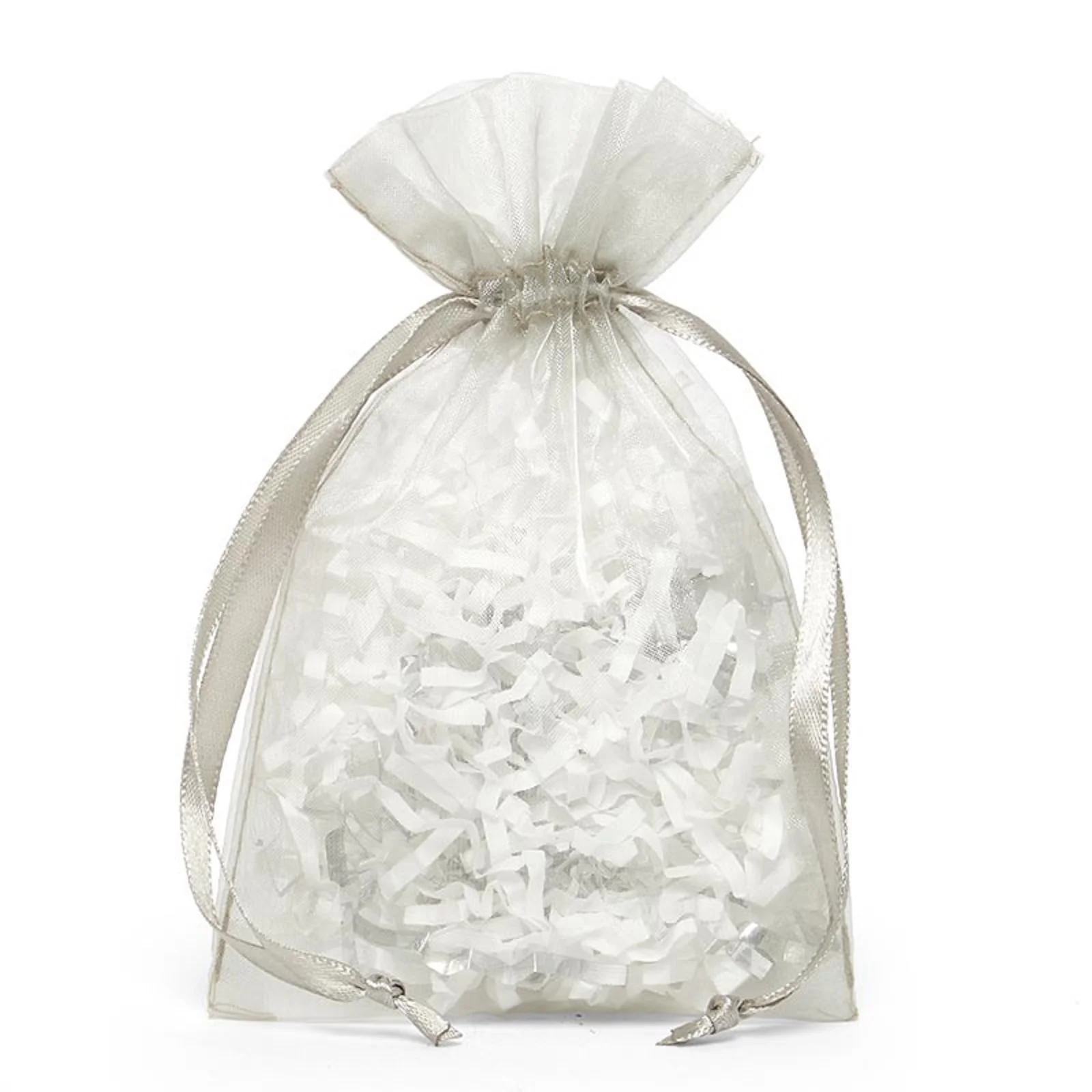 European Popular Silver Organza Gift Drawstring Bag with 24 Colors in Stock