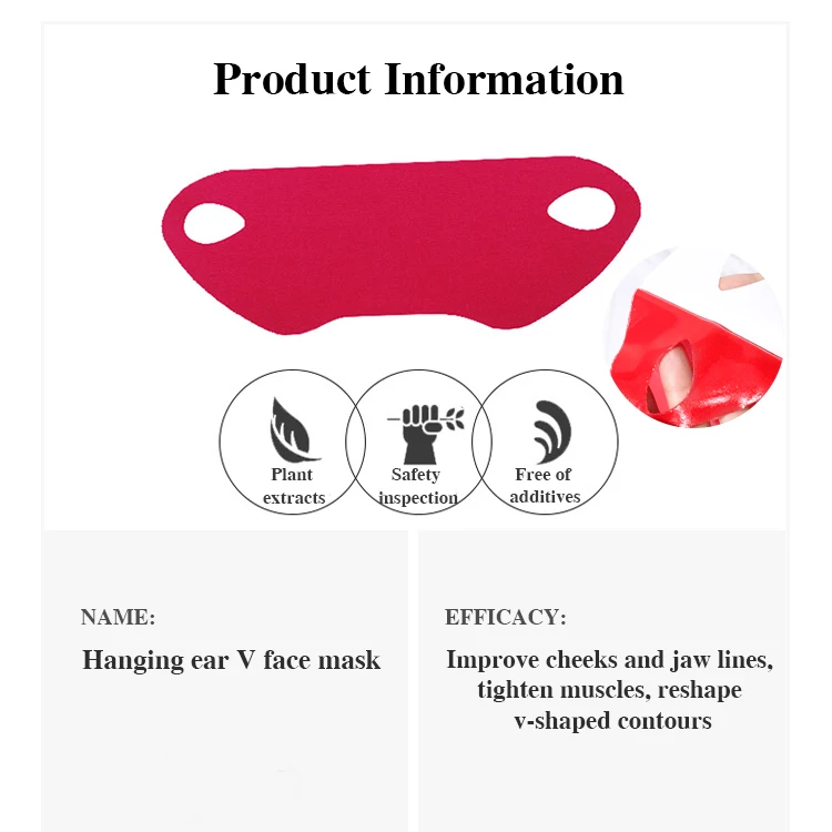 V Shape Mask Hyaluronic Acid Facial Mask Sheet V Line Face Lifting Slimming Mask