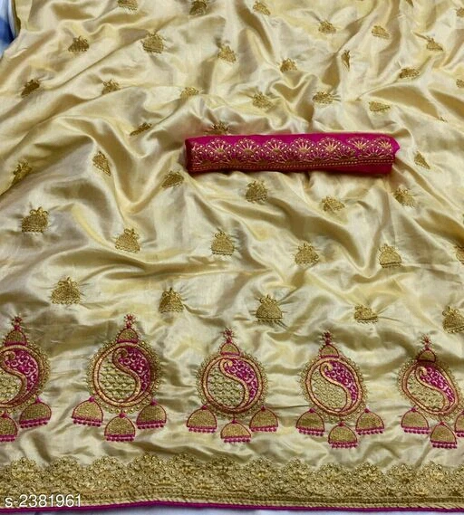 Saree Party Wear Wedding Latest Designer Heavy Embroidery Party Wear Silk Saree with Designer Blouse Women Wear Apparel