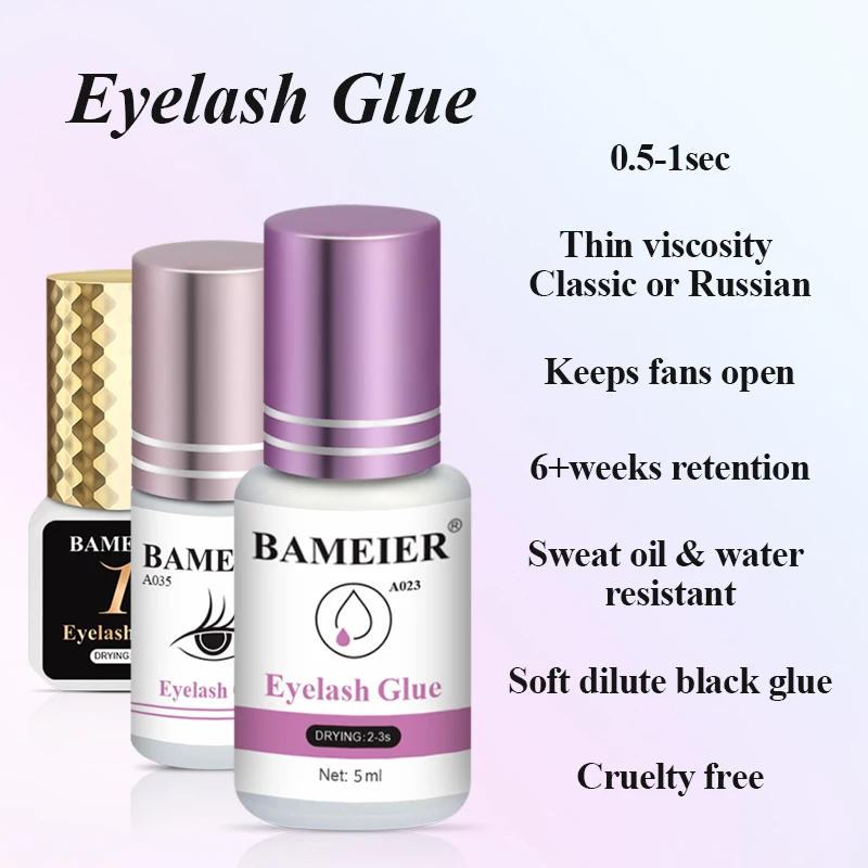 Bameier Hot Selling Good Quality 1s Eye Lash Glue 0.5 ps Korea Eyelash Extension Glue
