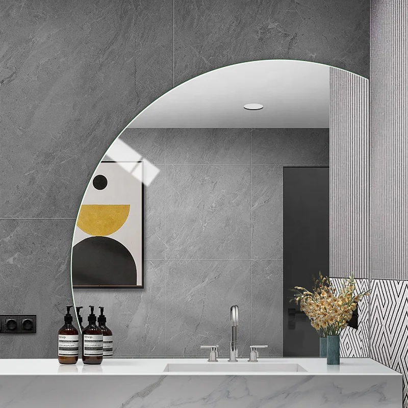 Factory Direct Sell Creative home decorative wall hanging silver Shaving mounted bathroom mirrors