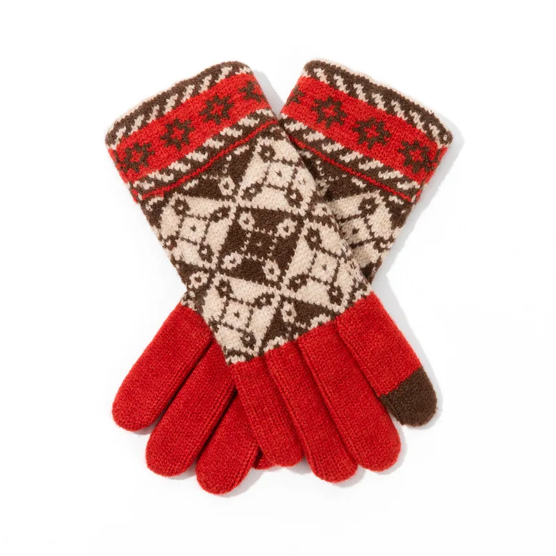 2021 Fashion Winter Jacquard Touch Screen Gloves Imitated Cashmere Knitted Warm Gloves for Men and Women