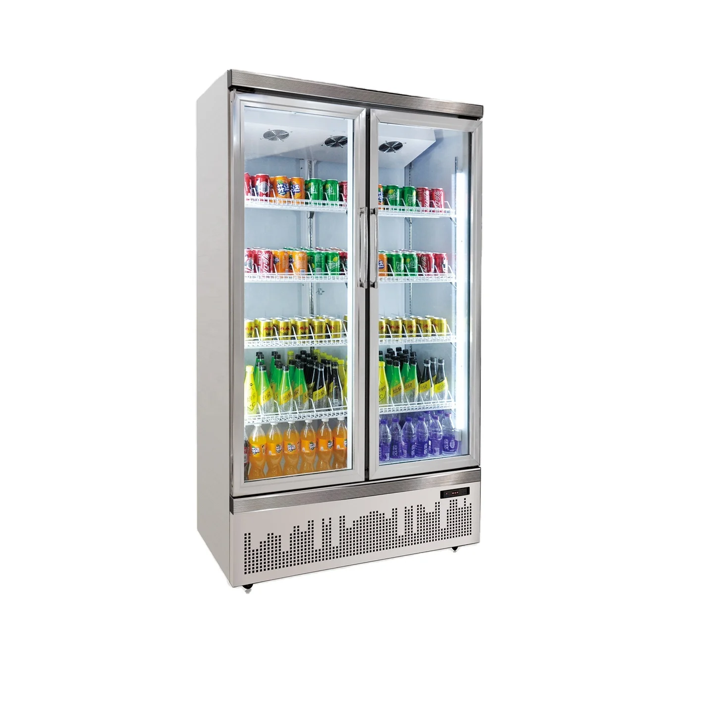 880L industrial glass door refrigerators cold drink refrigerator supermarket display fridge refrigeration equipment