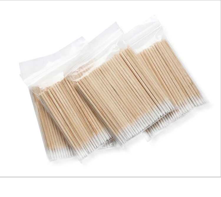 100pcs/bag Microblading Wooden Cotton Swab Cosmetics Permanent Makeup Tool