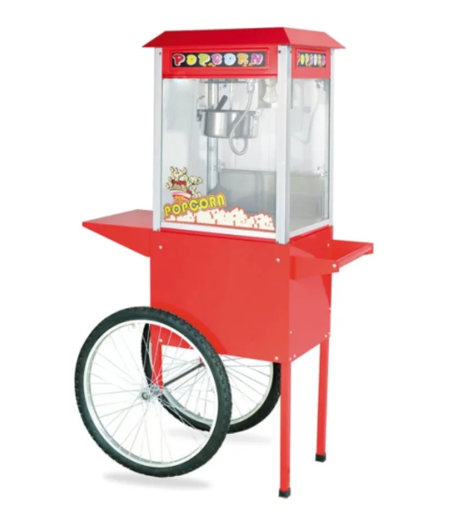 Double pot kettle sided 16oz caramel pop corn industrial caramecommercial 16 oz ounce popcorn make machine maker price electric