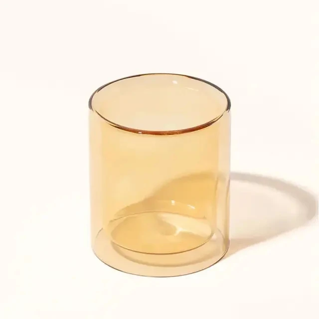 Wholesale Colored Double Wall Borosilicate Glass Tube Candle Vessel Candle Jar Candle Holder