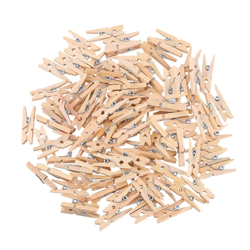 24pcs/bag 4.8*0.7cm Heavy Duty Wooden Clothespins for Hanging Photo DIY Handmade Craft