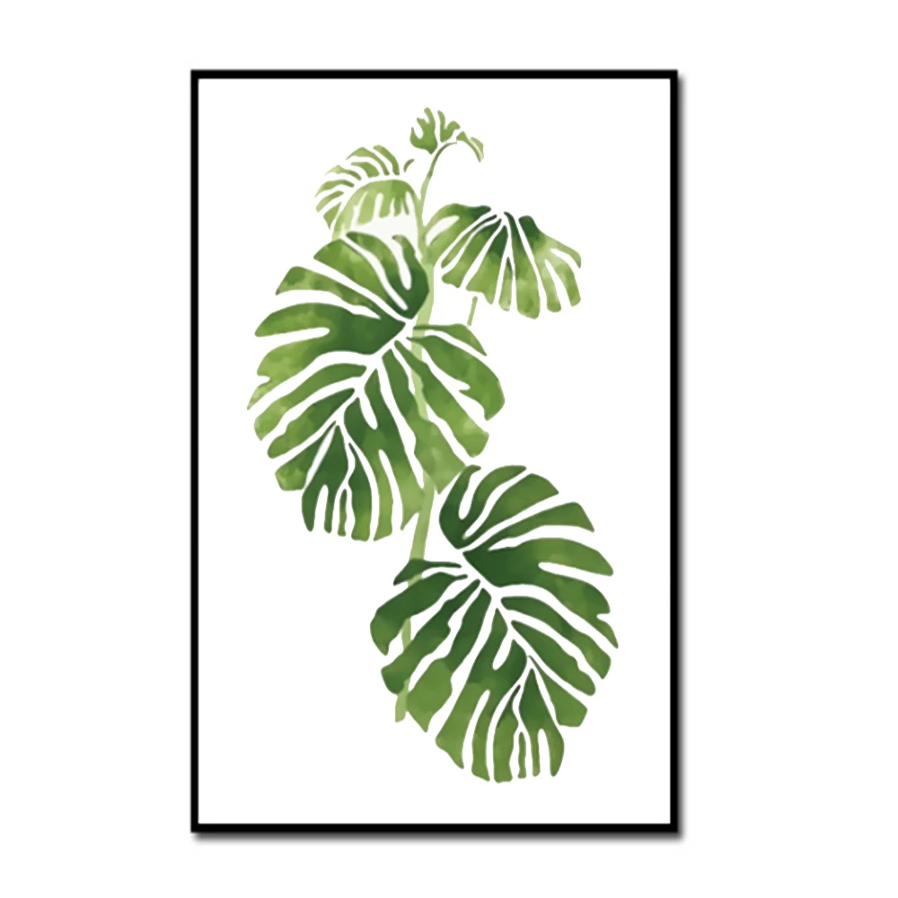 Watercolor Leaves Wall Art Canvas Painting Green Style Plant Nordic Posters and Prints Decorative Picture Modern Home Decoration