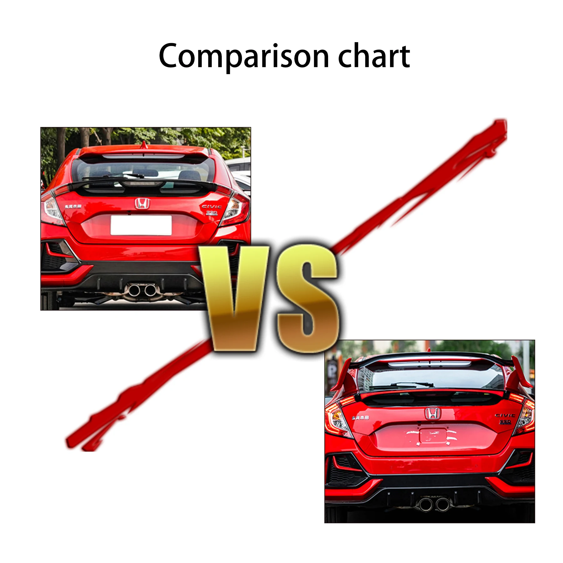 LED Middle Tail Lights Brake Spoiler Rear Lamps For Honda Civic 2016-2021 Type R